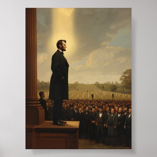 Abraham Lincoln geeft het Gettysburg-adres Poster (Voorkant)