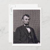 Abraham Lincoln, gegraveerd op een foto van Wil Briefkaart (Voorkant / Achterkant)