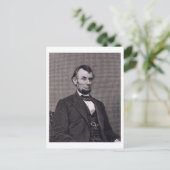 Abraham Lincoln, gegraveerd op een foto van Wil Briefkaart (Staand voorkant)
