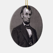 Abraham Lincoln, gegraveerd op een foto van Wil Keramisch Ornament (Rechts)