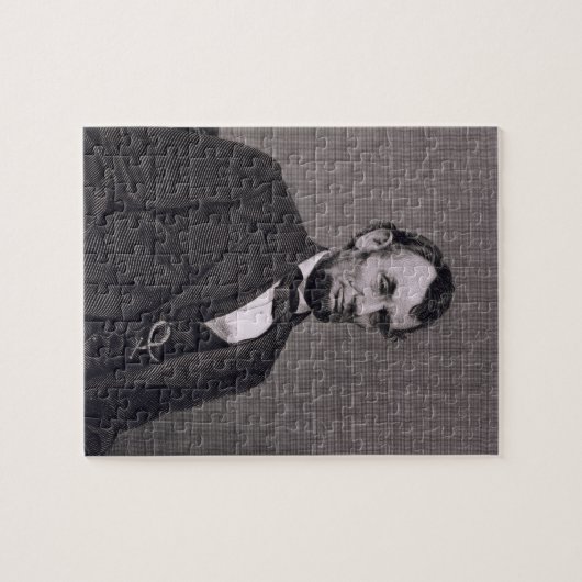 Abraham Lincoln, gegraveerd op een foto van Wil Legpuzzel (Horizontaal)