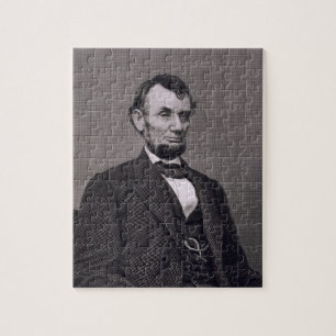 Abraham Lincoln, gegraveerd op een foto van Wil Legpuzzel