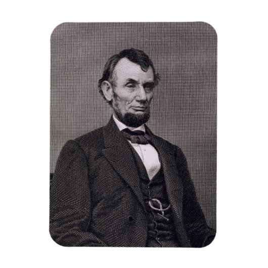 Abraham Lincoln, gegraveerd op een foto van Wil Magneet (Verticaal)