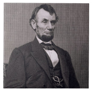 Abraham Lincoln, gegraveerd op een foto van Wil Tegeltje