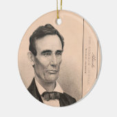 Abraham Lincoln gekozen tot President 1860 Kerstmi Keramisch Ornament (Links)