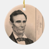 Abraham Lincoln gekozen tot President 1860 Kerstmi Keramisch Ornament (Achterkant)