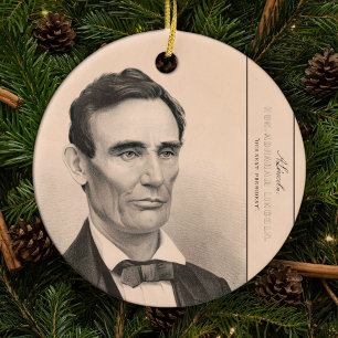 Abraham Lincoln gekozen tot President 1860 Kerstmi Keramisch Ornament