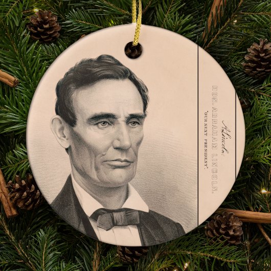 Abraham Lincoln gekozen tot President 1860 Kerstmi Keramisch Ornament
