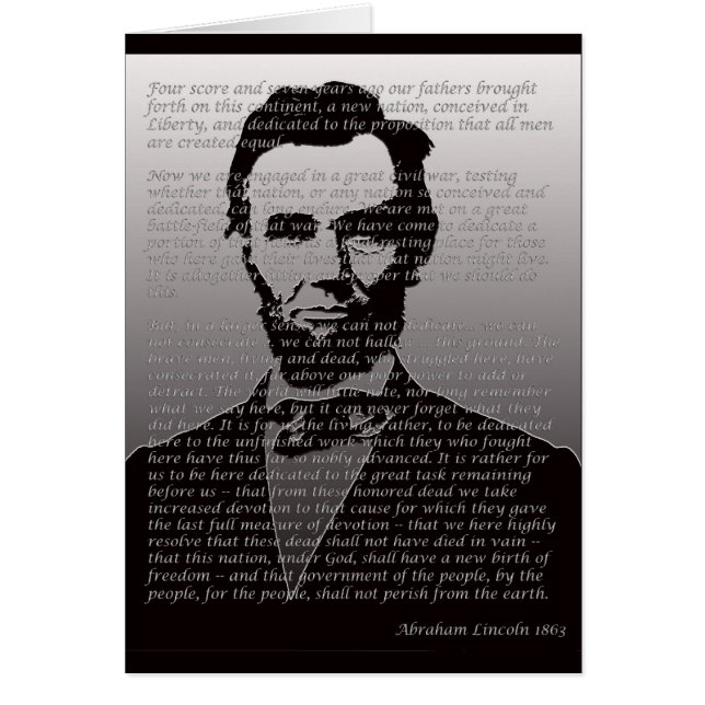 Abraham Lincoln Gettysburg Adres (Voorkant)