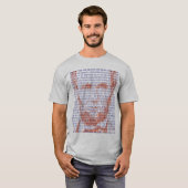 Abraham Lincoln & Gettysburg Adres in rood en blau T-shirt (Voorkant volledig)
