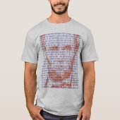 Abraham Lincoln & Gettysburg Adres in rood en blau T-shirt (Voorkant)