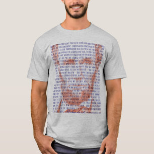 Abraham Lincoln & Gettysburg Adres in rood en blau T-shirt