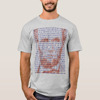 Abraham Lincoln & Gettysburg Adres in rood en blau T-shirt