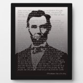 Abraham Lincoln & Gettysburg Adres Plaque Fotoplaat (Voorkant)