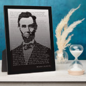 Abraham Lincoln & Gettysburg Adres Plaque Fotoplaat (Zijkant)