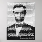 Abraham Lincoln Gettysburg Adres Portret Poster (Voorkant)