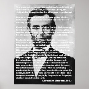 Abraham Lincoln Gettysburg Adres Portret Poster