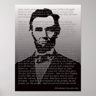 Abraham Lincoln Gettysburg Adres Portret Poster