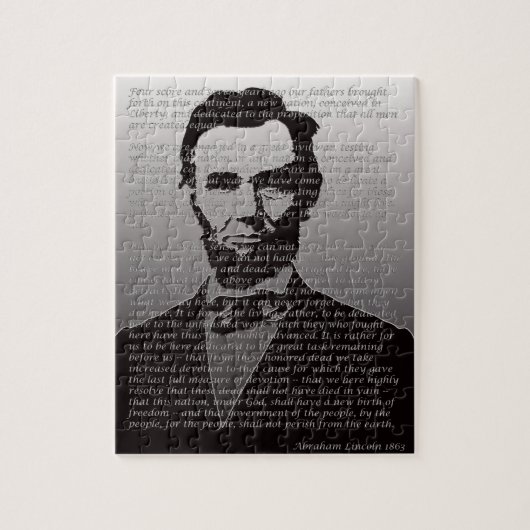 Abraham Lincoln & Gettysburg Adres Puzzle Legpuzzel (Verticaal)