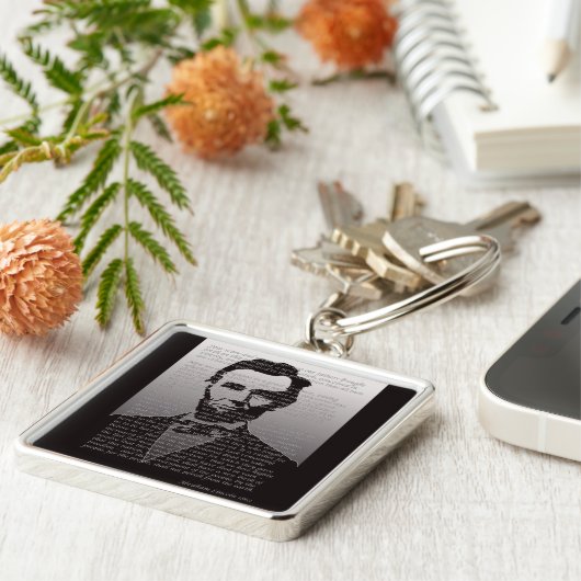 Abraham Lincoln Gettysburg Adres Sleutelhanger (Zijkant)