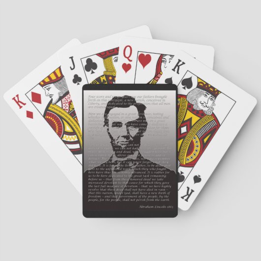 Abraham Lincoln Gettysburg Adres Speekkaarten Pokerkaarten (Achterkant)
