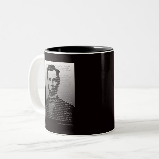 Abraham Lincoln Gettysburg Adres Tweekleurige Koffiemok (Voorkant links)