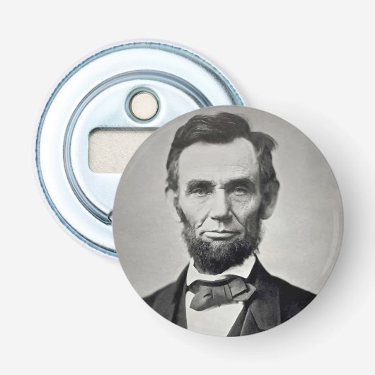 Abraham Lincoln Gettysburg Portret Button Flesopener (Voorkant)