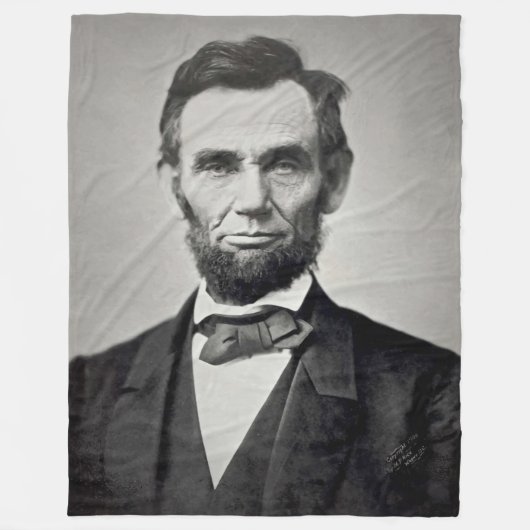 Abraham Lincoln Gettysburg Portret Fleece Deken (Voorkant)