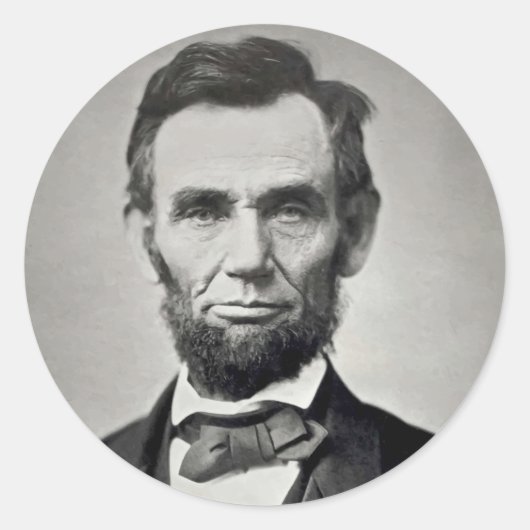 Abraham Lincoln Gettysburg Portret Ronde Sticker (Voorkant)