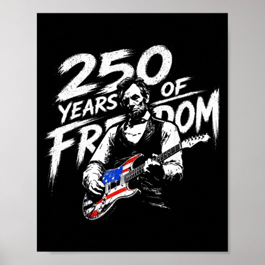 Abraham Lincoln Gitaar spelend 4 juli 250ste Poster (Voorkant)
