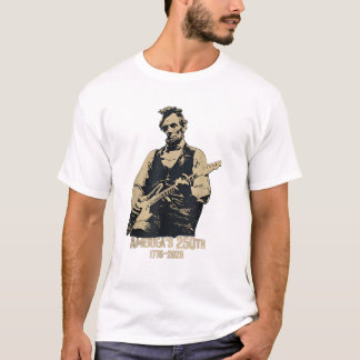 Abraham Lincoln Gitaar spelend 4 juli 250ste T-shirt