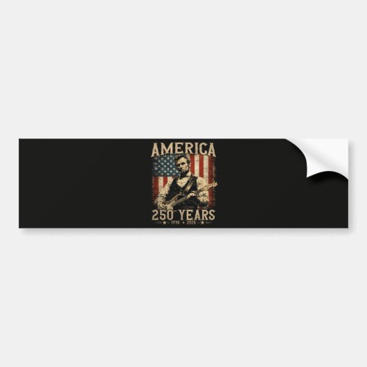 Abraham Lincoln Gitaar spelend 4 juli Bumpersticker (Voorkant)