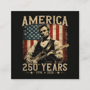 Abraham Lincoln Gitaar spelend 4 juli Informatiekaartje