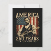 Abraham Lincoln Gitaar spelend 4 juli Kaart (Voorkant)