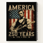 Abraham Lincoln Gitaar spelend 4 juli Notitieboek (Achterkant)