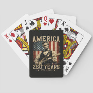 Abraham Lincoln Gitaar spelend 4 juli Pokerkaarten