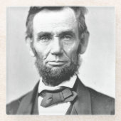 Abraham Lincoln Glazen Onderzetter (Voorkant)