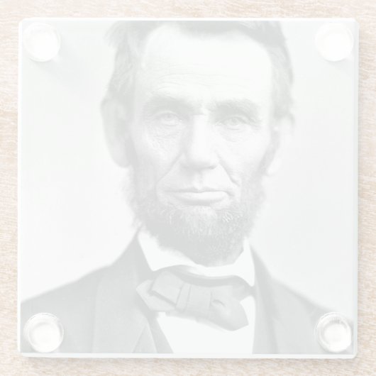 Abraham Lincoln Glazen Onderzetter (Achterkant)