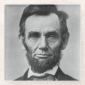 Abraham Lincoln Glazen Onderzetter (Voorkant)