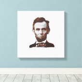 Abraham Lincoln handgeschilderd door Mark Elsen Canvas Afdruk (Insitu (Houten vloer))