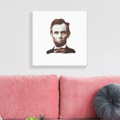 Abraham Lincoln handgeschilderd door Mark Elsen Canvas Afdruk (Insitu (Woonkamer))