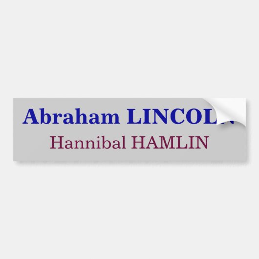 Abraham LINCOLN, Hannibal HAMLIN Bumpersticker (Voorkant)