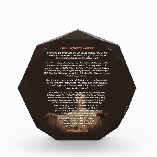 Abraham Lincoln - Het adres van Gettysburg Fotoblokken (Voorkant)