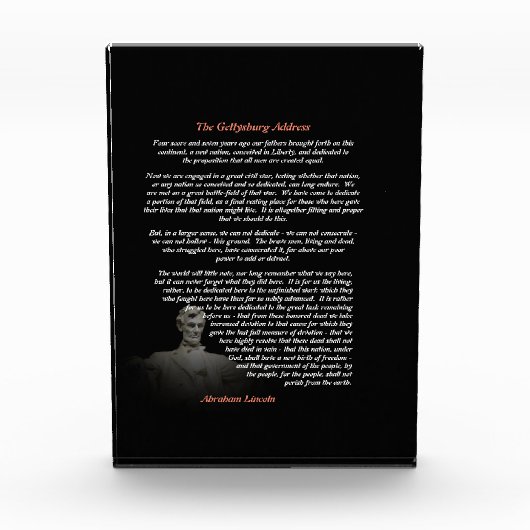 Abraham Lincoln - Het adres van Gettysburg Fotoblokken (Voorkant)