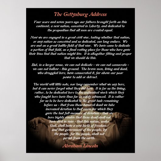 Abraham Lincoln - Het adres van Gettysburg Poster (Voorkant)