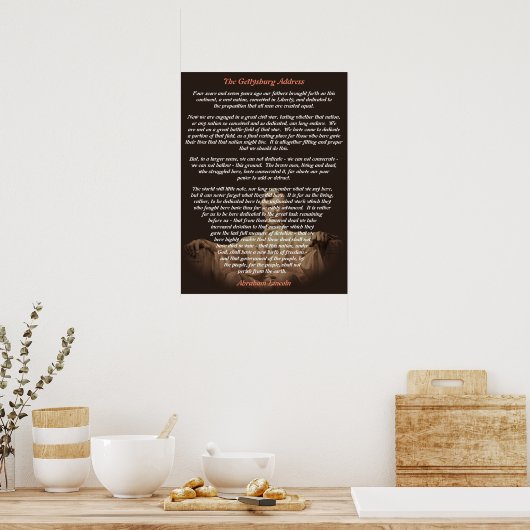 Abraham Lincoln - Het adres van Gettysburg Poster (Keuken)