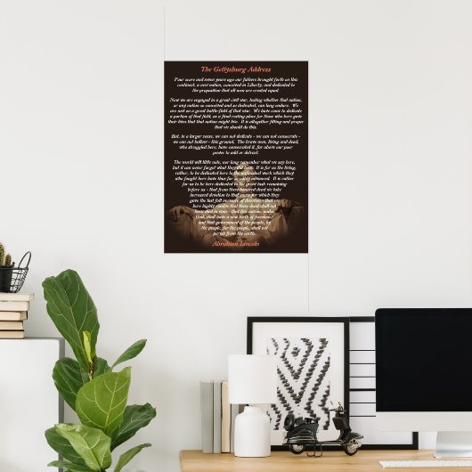 Abraham Lincoln - Het adres van Gettysburg Poster (Thuiskantoor)
