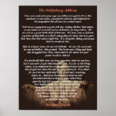 Abraham Lincoln - Het adres van Gettysburg Poster (Voorkant)