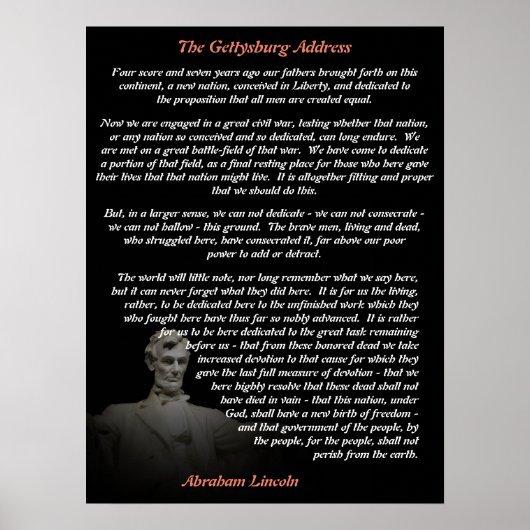 Abraham Lincoln - Het adres van Gettysburg Poster (Voorkant)