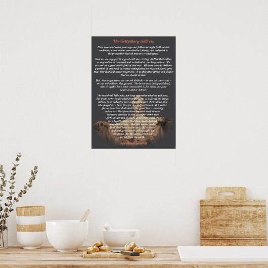 Abraham Lincoln - Het adres van Gettysburg Poster (Keuken)